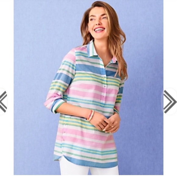 Talbots Tops - Talbots Classic Cotton Tunic Stripe - size M